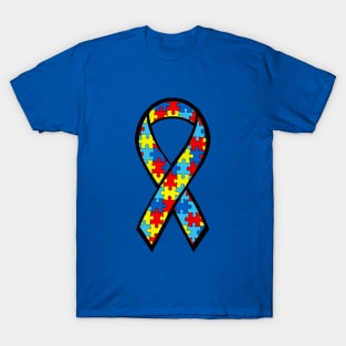 Autism Mom, Autism Awareness Month Ribbon T-Shirt
